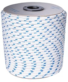 Seil zopf, Nautica, Segeltau 8mm 20m weiß mit hellblauem Schild