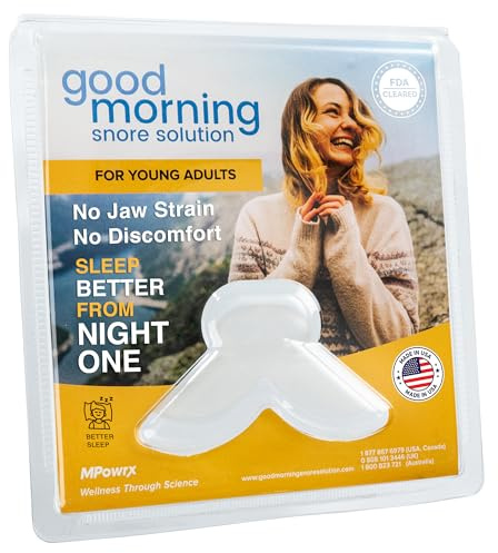 Good Morning Snore Solution Mouth Guard Anti Snoring Devices for Smaller Mouths - FDA Cleared Snoring Aid for Young Adults - Made in USA