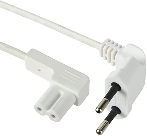 Electraline 95510 Cavo di Alimentazione 1M C7 Radio, PC, TV, Schermi Piatti, Adatto a dispositivo Sonos come, Spina Europea Tipo C, Bianco