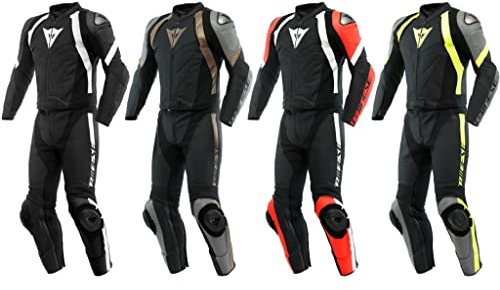 Dainese zweiteiler Lederkombi Avro 4 2PC Motorradanzug Motorradkombi Leathersuit, BLACK-MATT/CHARCOAL-GRAY-TIBETAN, 48