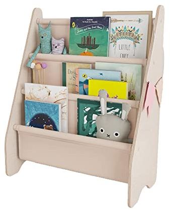 MAMOI® Bücherregal für Kinder, Bücherkiste für kinderzimmer, Book Shelf, Buchregal, Wandregal kinderregal, Kinderbücherregal, Bücherbank aus Holz, Kindermöbel für kleines Kind