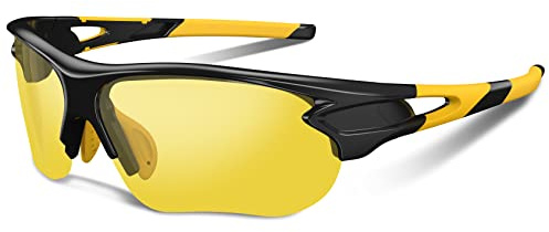 BEACOOL Polarized Sports Sunglasses Men Women Running Cycling Hiking Baseball Golf Fishing MTB Bike Driving UV400 Protection TAC Glasses Yellow
