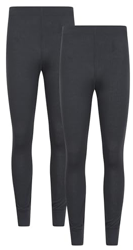 Mountain Warehouse Talus Mens Baselayer Pants Multipack - Isotherm Leggings, High Wicking Baselayers, Warm - Best for Winter, Skiing, Snowboarding Charcoal (2 Pack) L