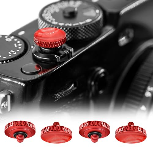REYGEAK Per Fujiifilm - Pulsante di scatto per fotocamera (confezione da 4/4 rosso), in rame, pulsante di scatto per fotocamera compatibile con Fuji Fujifilm X-T5 X-T4 X-T3 accessori
