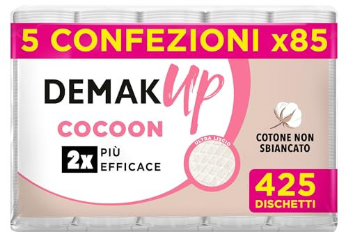 Demak'up Cocoon dischetti struccanti in cotone, Maxi Formato 5 confezioni da 85 dischetti, 425 dischetti totali