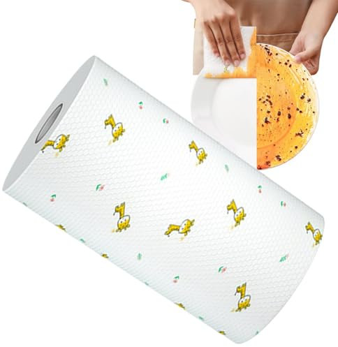 Asciugamano per tovaglioli per la casa,Asciugamano in carta in tessuto riutilizzabile - Asciugamani per la pulizia della casa,Asciugamani in carta perforati in rotolo, asciugamani da cucina lavabili
