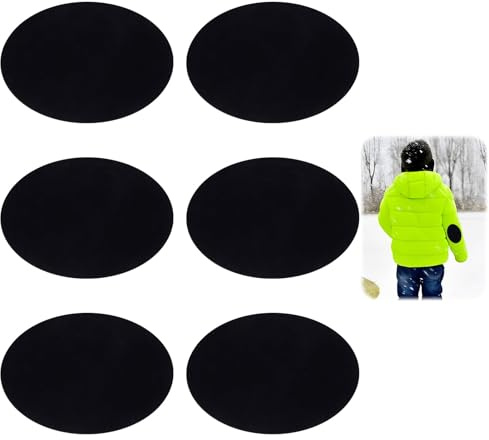 6 patchar att stryka på färg svart stryklappar, reparationssats för kläder, 16 x 10 cm – perfekt för byxor, jackor och skjortor, hållbar och enkel skötsel, mångsidig användning som dekorativ