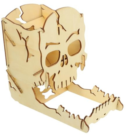 TOYANDONA Accessorio Per Dadi Da Gioco Torre Per Dadi Decorativa in Legno Con Teschio Per Intrattenimento Chiuso