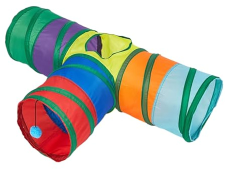 Tunnel pour Chat - Interactifs Pliables à 3 Voies,Tunnels pour Chats Grands À 3 Entrées | pour Exercice Jeu Enrichissement Stimulation Entraînement Ennui Intérieur Lapin Petit Chien
