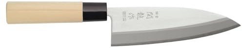 MBH - Cuchillos Japoneses Profesionales para Sushi y Sashimi, Acero Inoxidable. Cuchillos Santoku, Deba, Nakiri y Sashimi para Chefs de Hostelería. MADE IN JAPAN (Deba)