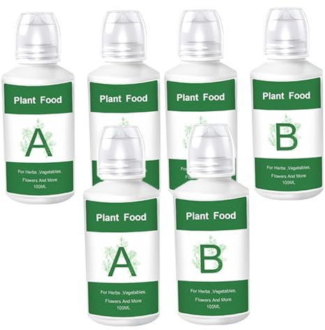 Lot de 6 aliments pour plantes hydroponiques A et B, solution nutritive pour la culture hydroponique, engrais avancé pour légumes, fruits, fleurs et plantes d'intérieur.