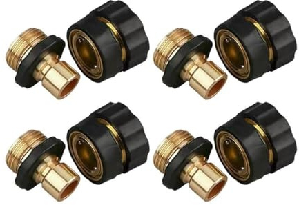 Raccordi ad innesto rapido in Ottone da 4 Pezzi, Parti di Giunto Universale for Sistema di irrigazione da Giardino