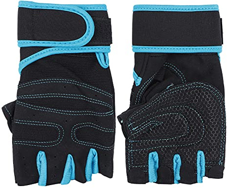Qqmora Halvfinger Fitnesshandskar med Anti-halkdesign för Styrkelyftning och Träning, Andningsbart Gummimaterial, 2-pack