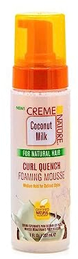 Creme Of Nature, Schiuma per parrucchiere al latte di cocco, formula infusa di olio di cocco, idratazione e definizione di riccioli 207ml