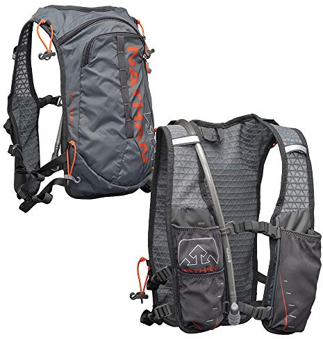 Nathan TrailMix 7L Running Vest for Men & Women, Hydration Vest w/ 2L Bladder Hydration Pack, Water Backpack for Hiking, Running, Walking, Marathon, Race - Charcoal Grey