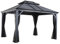 Sojag Pavillon Mykonos 484 cm x 364 cm x 306 cm (L × B × H) Terrassenüberdachung 12 x 16 inkl. Moskitonetz – Farbe: anthrazit