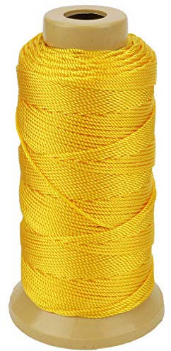 Twisted Nylon Line Twine Cordón para Jardinería Marcado Proyectos de Bricolaje Elaboración de Mampostería (1.5mm-328 Feet, Amarillo)