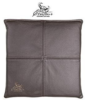 Centaur - Hochwertiges Leder Sitzkissen - Chocolate 40x40 cm - Ideal für Stuhl oder Sitzbank - Abwaschbare Echtleder Stuhlkissen - Pflegeleichte Sitzauflage
