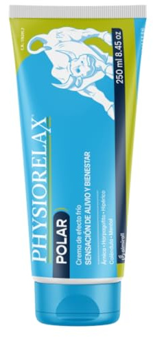 Physiorelax - Polar, Crema Apta para masaje, Efecto Frío, Con sensación Refrescante y Relajante, Contribuye al Descanso tras la Actividad Física Cotidiana, con Árnica e Ingredientes Naturales - 250 ml