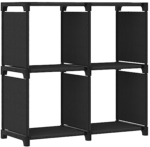 vidaXL Würfel Regal 4 Fächer Bücherregal Standregal Würfelregal Wandregal Lagerregal Aufbewahrung Raumteiler Schwarz 69x30x72,5cm Stoff