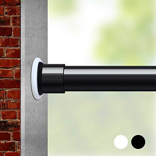 Asta per tende a tensione divisoria per finestre da 350 a 400 cm, asta a tensione extra lunga per esterni, asta per tende a molla regolabile, asta per tende estensibile a pressione, colore nero