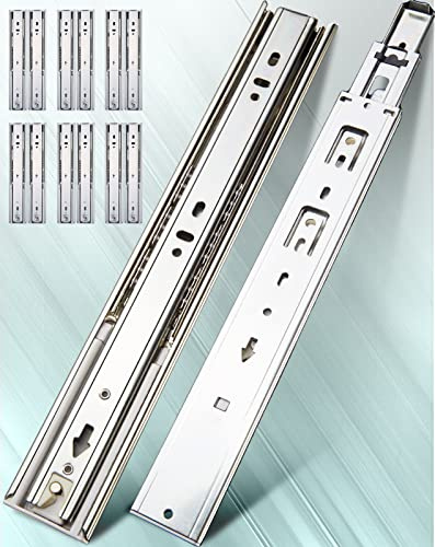 Salipt 16 inch Soft Close Drawer Slides Set 6-Pairs (12 Pieces),Full Extension Side Mount Ball Bearing,Less Noise,Load Rating 100 lbs.