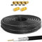 HB-DIGITAL Cable Coaxial SAT HQ135 PRO de 15 m, 2 Conectores F + 4 Conectores F Dorados Gratis, Cable de Antena Satélite 4 Vías Apantallado para Sistemas DVB-S/S2 C/C2 T/T2