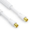 conecto 1m TV Antennenkabel, Koaxial Kabel - IEC Stecker/IEC Buchse, weiß, 1,00 m