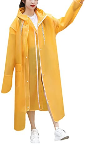 Motorrad-Fahrrad-Regenmantel für Männer und Frauen, Erwachsene EVA-Poncho mit Hut, wasserdicht, lang, durchscheinender Regenmantel