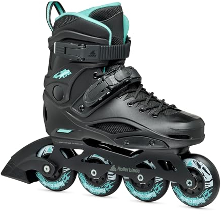 Rollerblade RB 80 W, Inline-Skates für Damen, Urban Inliner, Schwarz/Hellblau, 42
