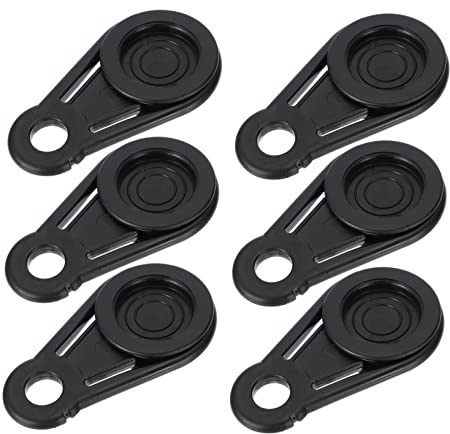 10 Pinces pour Auvent de Tente, Clips de Fixation Noirs en Plastique