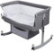Berceau Cododo Bébé Évolutif avec Moustiquaire, Lit Bébé Réglable en Hauteur et Bascule, Couffin avec Support et Roues Verrouillables – Gris