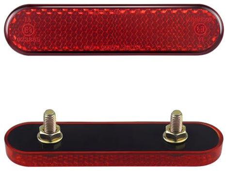 MLPKOI 4 Piezas catadioptrico Moto homologados, Moto Bicicleta Reflector, Catadioptrico Rojo Rectangular Fijación Tornillo, Pegatinas Reflectantes Rojas, catadrioptico Moto homologado