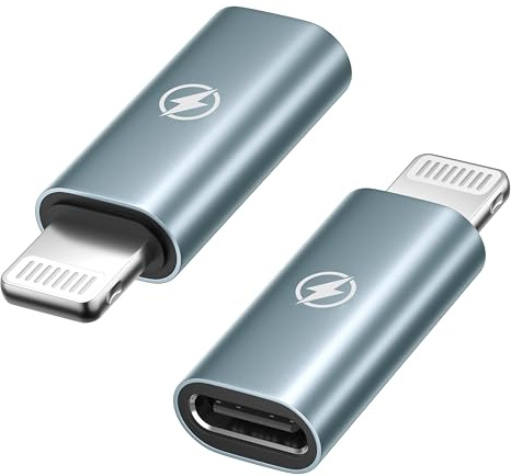 Adaptateur USB C vers Lightning (Lot de 2), Adaptateur Lightning USB C PD 36W Charge Rapide et Transfert de Données pour iPhone 14 Pro Max 13 12 11 X XR XS, iPad/AirPods, pas pour les écouteurs/audio/