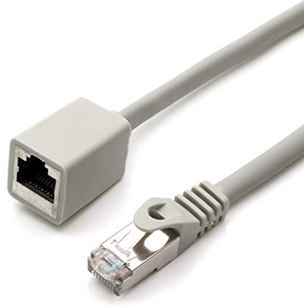 1aTTack.de 677606 Adaptador de extensión CAT7 Cat.7-1m - Cable Ethernet Cable de red Lankabel Cable crudo de 10 Gb/s con enchufe RJ6 Cat6a 1 pieza - gris