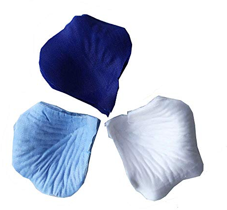 FUJIE 1500 Stück Rosenblüten Seide Rosenblätter Kunstblumen Konfetti für Romantische Atmosphäre und Hochzeit, Valentinstag, Party Dekoration, Blau