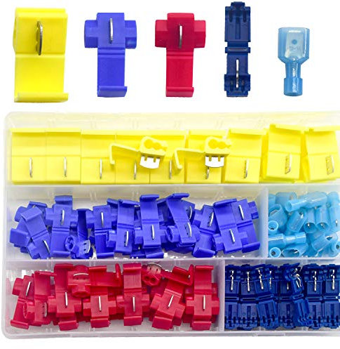 Yosawo 100-Pieces Lock Wire Connectors Wire Quick Splice Crimp Connectors Kit (XJ)