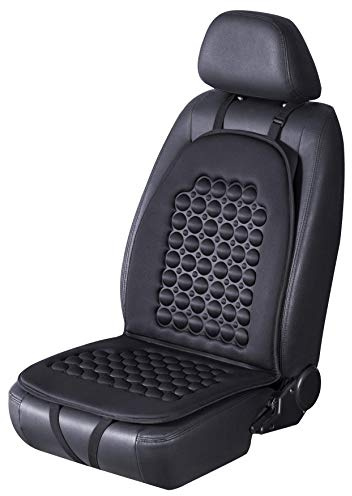 FREMONT AUTO Car Seat Cover Breathable Seat Protector- Made with Premium Polyester and Massage Magnet Bubble Cushion - Adjustable for Cars Truck SUV Vans, Airbag Compatible (Black 1PC)