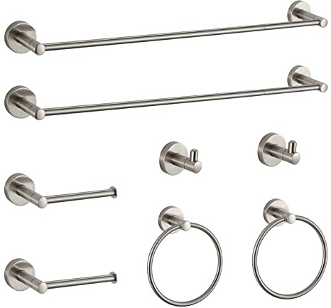 BGL Bathroom Hardware Set Brushed Nickel Bathroom Accessory Set Towel Bar 8 Pieces