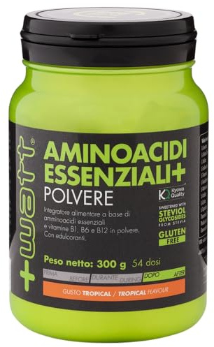 Aminoacidi Essenziali+ Polvere - Per Stimolare la Massa Muscolare e Affrontare Allenamenti intensi- Gusto Tropical 300 g