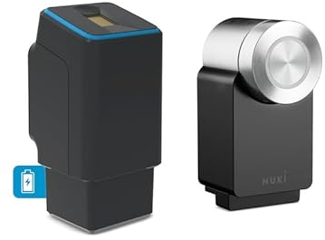EKEY UNO 200328 Akku inkl. Nuki Smart Lock Pro (4. Generation) Akkubetriebenes Nachrüst-Set für alle gängigen Türen, Schwarzer Fingerprint