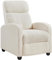 Yaheetech Recliner Armchair Single Padded Seat Boucle Fabric Sofa Lounge Home Living Room Theater Adjustable Leg Rest and Reclining Functions Ivory