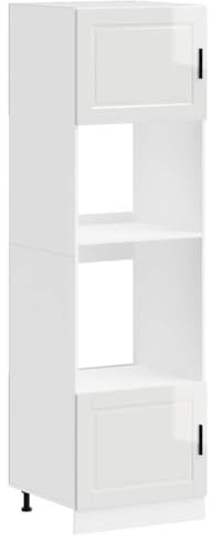 vidaXL Oven Cabinets 2 pcs Porto Gloss White Engineered Wood, oven unit, kitchen oven cabinet, oven base unit, kitchen oven unit, oven housing