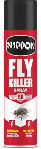 Nippon Fly & Wasp Killer Spray 300ml – Fast-Acting Insect Killer for Indoor Use – Kills Flies, Wasps, Mosquitoes and Flying Insects on Contact – Ready-to-Use Aerosol Bug Spray