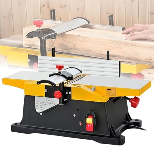 STDZQCWY Dégauchisseuse Multifonction pour Le Travail du Bois, dégauchisseuse d'établi de 6 Pouces, 12 000 TR/Min, Profondeur de Coupe de 3 mm, raboteuse électrique à Bois de 1 800 W