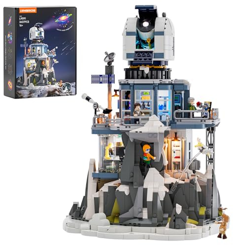 Lumibricks Alpine Sternwarte Modellbausatz mit Licht, Modular Building mit Sternenhimmel Projektor,2437Pcs, Geschenke für Astronomie-Enthusiasten,für Jugendliche und Erwachsene,L9091