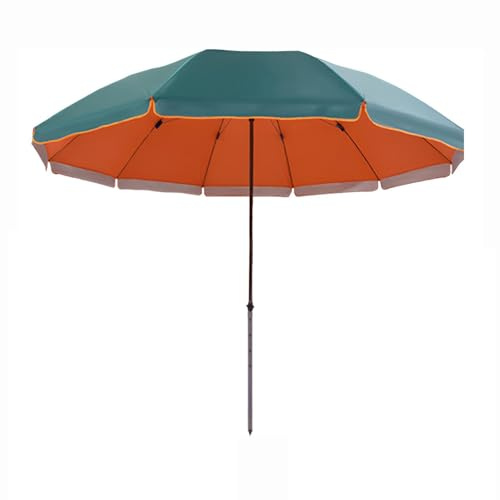 CAFIEDR Ombrellone da Giardino, Grande ombrellone da Mercato all'aperto, ombrellone da Spiaggia con Protezione UV UPF50+, ombrellone da Tavolo Rotondo Verde per terrazza, Prato, (260cm/8.5ft)