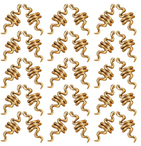 ERINGOGO 40 Piezas De Pinzas Para El Cabello Con Forma De Espiral Para Rastas Accesorios Dorados Para Rastas