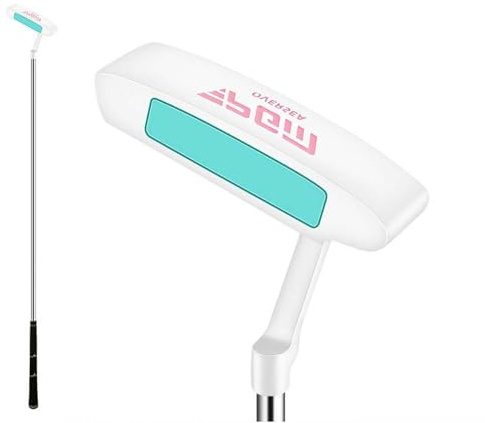 Palos de Golf Putter Mano Izquierda/Derecha Hombres Mujeres Práctica para Principiantes de una línea Forma Putters de Golf Varilla de Empuje (Izquierda,Blanco)