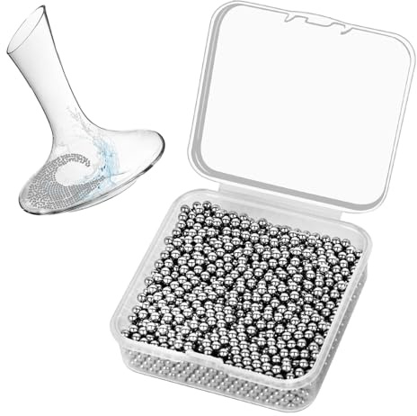 URAQT 1200 Unidades Bolas Limpiadoras de Acero Inoxidable con Caja, Perlas de Limpieza Reutilizables, Limpia Botellas para Decantadores, Jarrones y Botellas de Agua